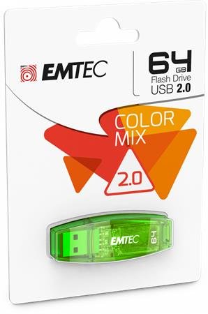 Emtec USB flash disk "C410 Color", 64GB, USB 2.0, zelená
