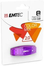 Emtec USB flash disk "C410 Color", 8GB, USB 2.0, fialová