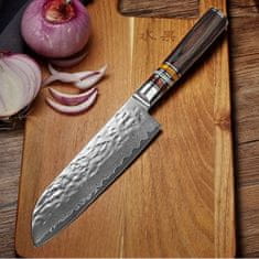 IZMAEL Damaškový kuchynský nôž Kašiwa-Santoku/Hnedá KP14041