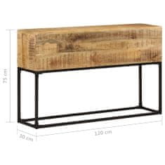 Vidaxl Konzolový stolík 120x30x75 cm surové mangovníkové drevo