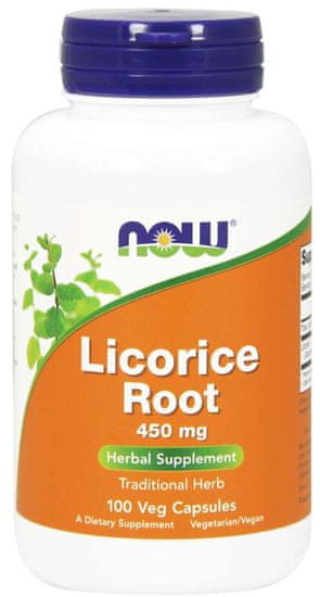 NOW Foods Licorice Root (Sladkého drievka koreň) 450mg 100 kapsúl