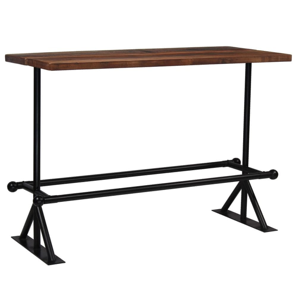 Petromila vidaXL Barový stôl, recyklovaný masív, tmavohnedý 150x70x107 cm 