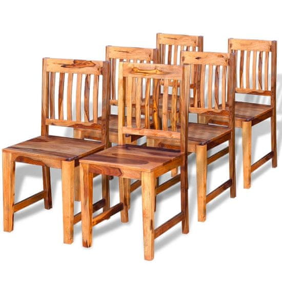 Vidaxl Jedálenské stoličky, 6 ks, drevený masív sheesham