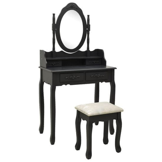 Vidaxl Toaletný stolík so stoličkou, 75x69x140 cm, paulovnia