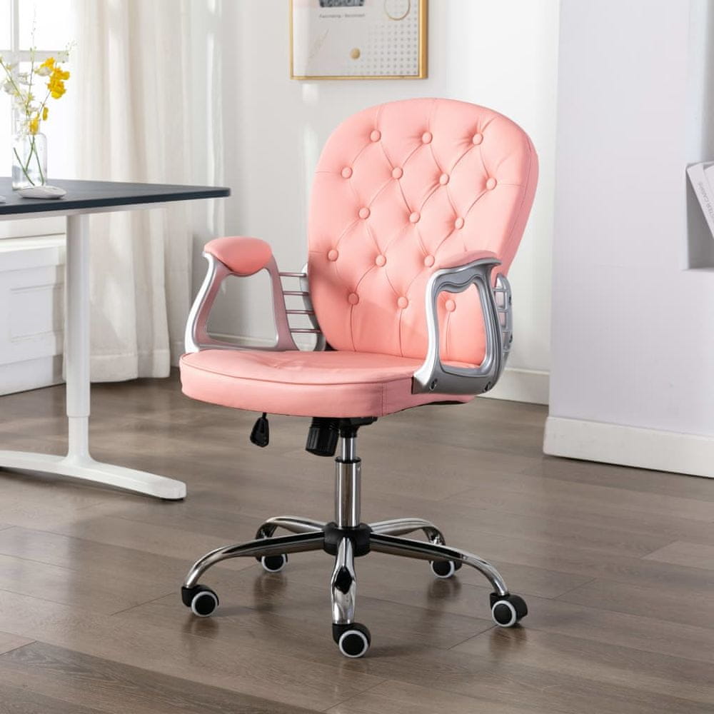 Petromila vidaXL Otočná kancelárska stolička ružová umelá koža 