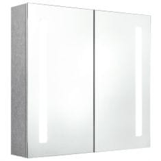 Vidaxl LED kúpeľňová zrkadlová skrinka betónovo-sivá 62x14x60 cm