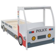 Vidaxl Detská posteľ policajné auto, matrac, 90x200 cm, H2