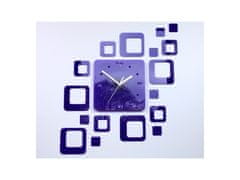 ModernClock 3D nalepovacie hodiny Roman Quadrat fialové
