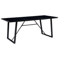 Vidaxl Jedálenský stôl, čierny 200x100x75 cm, tvrdené sklo