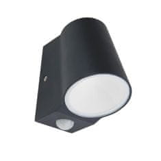 ACA ACA Lighting LED COB vonkajšie nástenné svietidlo so senzorom 6W 400LM 100d 230V AC 3.000K tmavá šedá CRI80 IP54 30.000hod LG0509GPIR