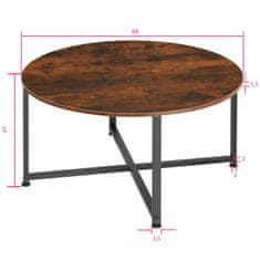 tectake Konferenčný stolík Aberdeen 88,5x47cm - Industrial tmavé drevo