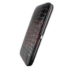 Globos GLOBOS Dámska kožená manikúra hnedá so vzorom krokodílej kože 744-87