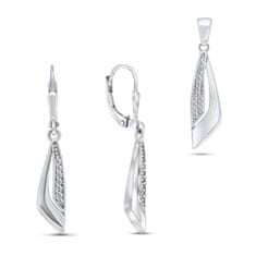 Brilio Silver Blýštivý strieborný set šperkov SET204W (prívesok, náušnice)