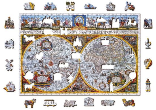 Wooden city Drevené puzzle Antická mapa Nova Terrarum 2v1, 505 dielikov EKO