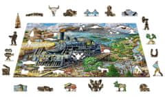 Wooden city Drevené puzzle Železnica 2v1, 505 dielikov EKO