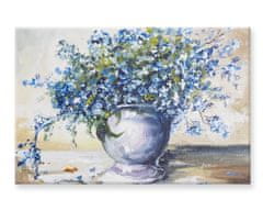 Peknastena Obrazy na stenu - Olejomaľba Kytica modrých kvetov 90x60cm