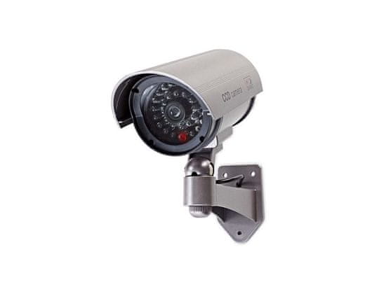 Zapardrobnych.sk Fiktívna CCTV monitorovacia kamera, na batérie, strieborná
