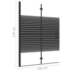 Vidaxl Skladací sprchový kút ESG 100x140 cm čierny
