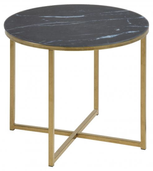 Design Scandinavia Odkladací stolík okrúhly Alisma, 50 cm, čierna