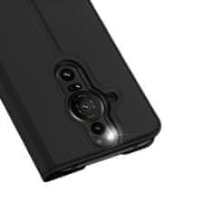 Dux Ducis Skin Pro knižkové kožené puzdro na Sony Xperia Pro-I, čierne