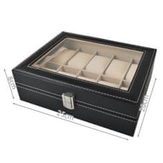 MG Organizer box na hodinky 10ks, čierny