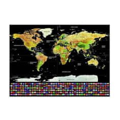 MG World Map stieracia mapa sveta s vlajkami 82 x 59 cm