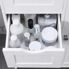 VASAGLE Kúpeľňová skriňa 4 zásuvky biela 55x80 cm