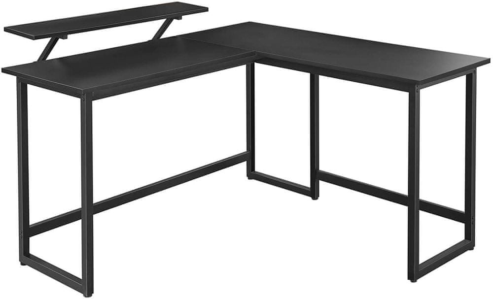 VASAGLE Rohový písací stôl Corner čierny