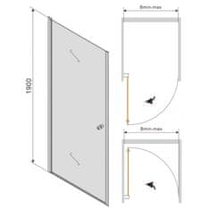 Mexen Sprchové dvere PRETORIA 70 cm