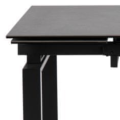 Design Scandinavia Jedálenský stôl Hudde, 120-200 cm, čierna