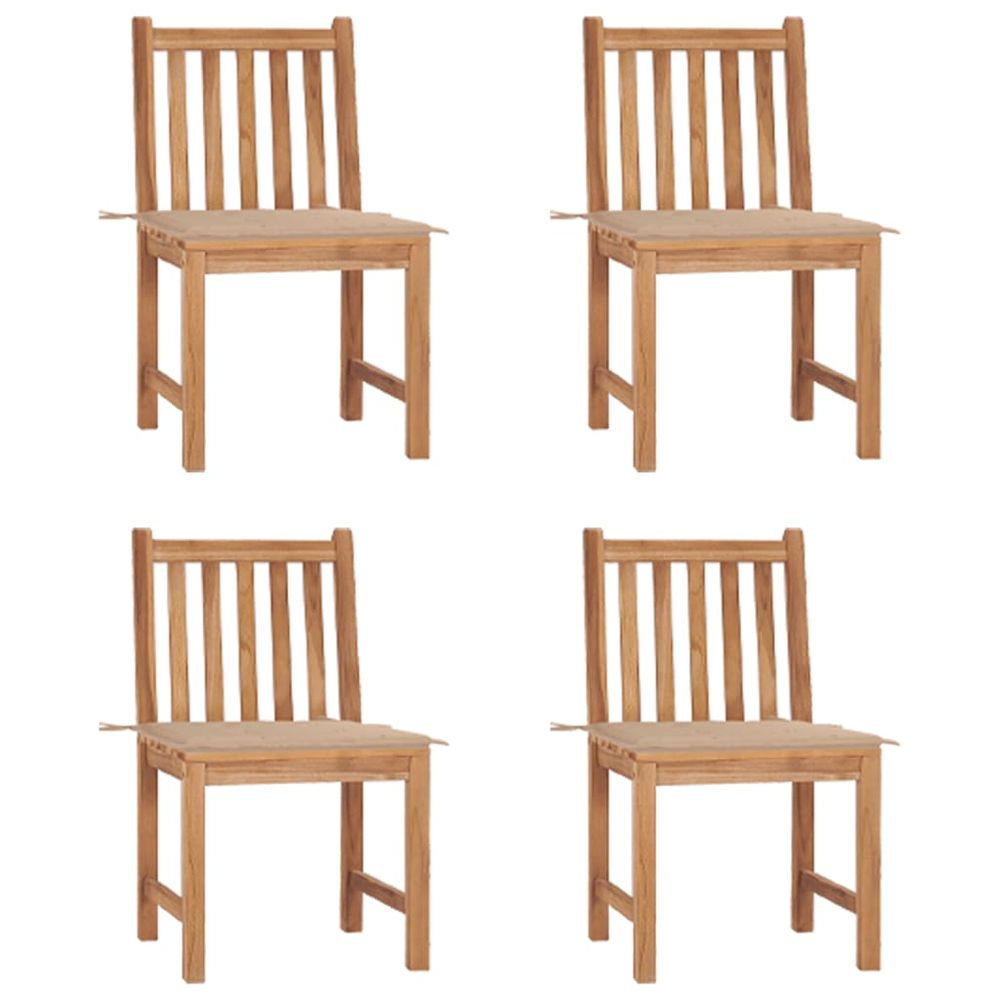 Petromila vidaXL Záhradné stoličky 4 ks s podložkami tíkový masív