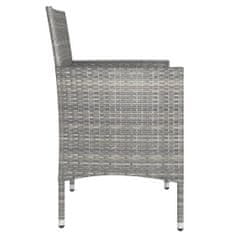 Petromila vidaXL 4-dielna záhradná súprava stoličky a podnožky polyratan sivá