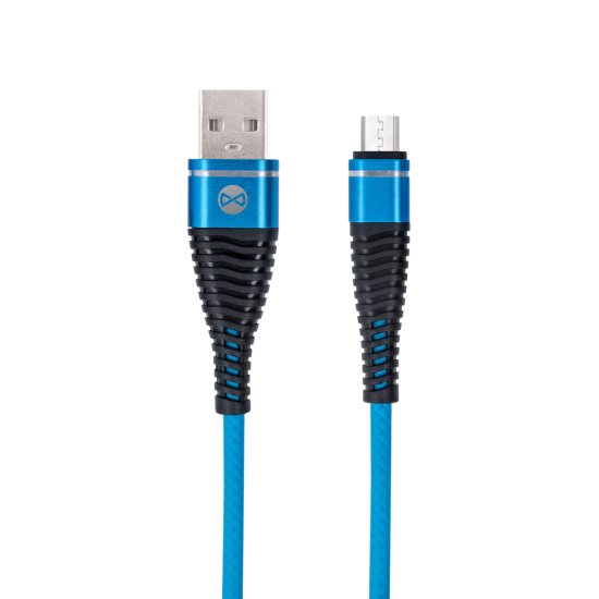 Forever GSM045627 micro-USB kábel Shark blue 1m 2A, modrá
