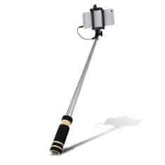 setty. Mini selfie tyč s audio konektorom, čierna DW_000027