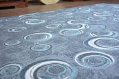 Dywany Lusczów Kusový koberec DROPS Bubbles sivo-modrý, velikost 150x300