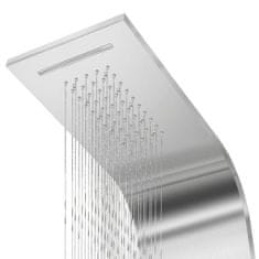 Vidaxl Sprchový panel, nehrdzavejúca oceľ, zaoblený
