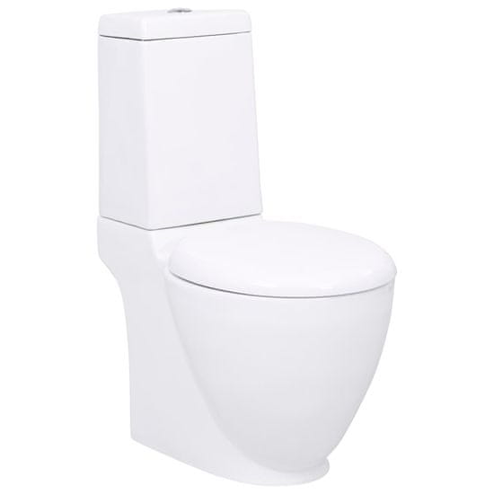 Petromila vidaXL Keramická toaleta/WC do kúpeľne, okrúhla, spodný odtok, biela