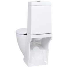 Petromila vidaXL Keramická toaleta/WC do kúpeľne, okrúhla, spodný odtok, biela