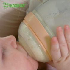 Haakaa Dojčenská silikónová fľaša 160 ml broskyňová