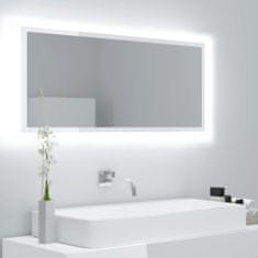 Vidaxl LED kúpeľňové zrkadlo lesklé biele 100x8,5x37 cm