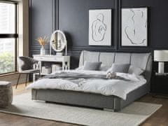 Beliani Čalúnená posteľ sivá 180x200 cm NANTES