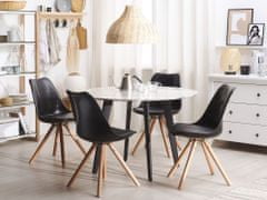 Beliani Čierna jedálenská stolička s koženým sedadlom DAKOTA