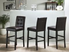 Beliani Barová stolička z umelej kože hnedá MADISON