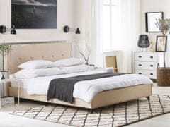 Beliani Béžová čalúnená posteľ 180 x 200 cm AMBASSADOR
