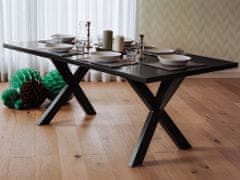 Beliani Čierny jedálenský stôl 180 cm LISALA