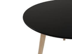 Beliani Konferenčný stolík čierna/svetlé drevo TENNESSEE