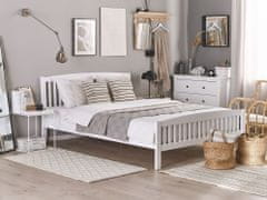 Beliani Drevená posteľ 180 x 200 cm biela CASTRES