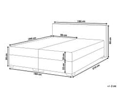 Beliani Kontinentálna čalúnená posteľ sivá 180x200 cm PRESIDENT
