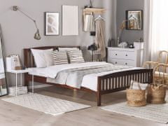 Beliani Drevená posteľ 160 x 200 cm hnedá CASTRES