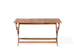 Beliani Záhradný stôl z akáciového dreva 140 x 75 cm tmavé drevo CENTO